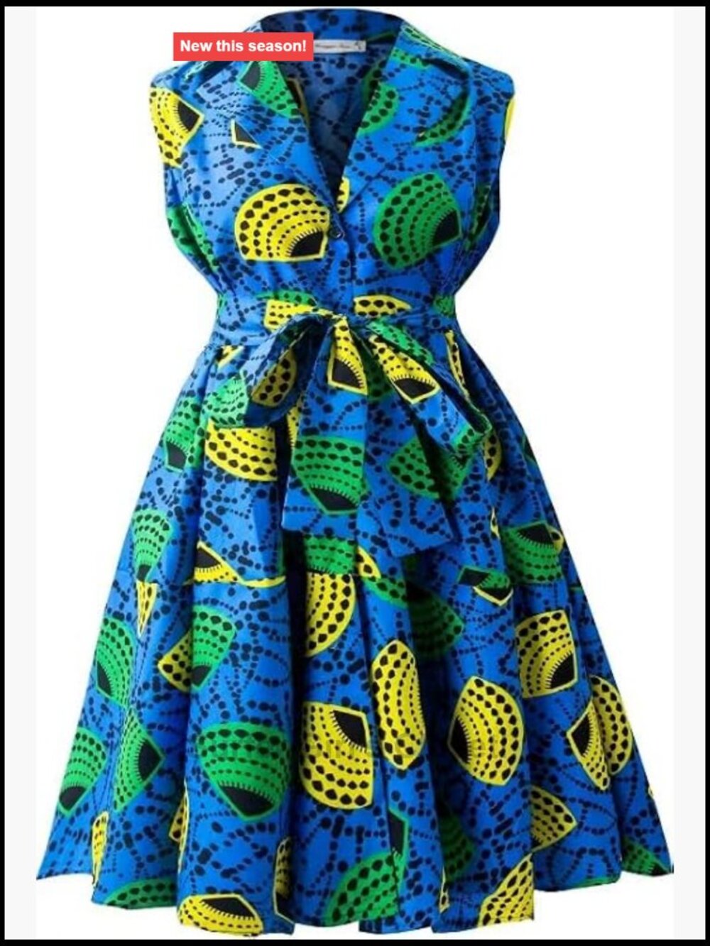 African Print Sleeveless Dress Ankara Lace-up Wax Fashion A-line Maxi